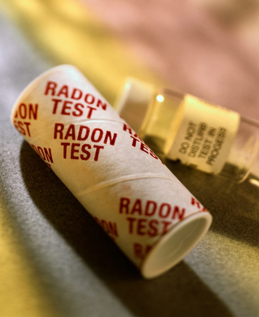 Container for radon testing sampling.